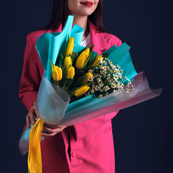 Купить Букет «Зимнее солнце» в  с бесплатной доставкой: цена, фото, описание